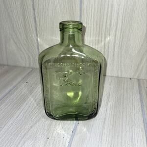 Vntg Prohibition Era Jas Hennessey Cognac Green Glass Bottle Rare Liquor Bottle